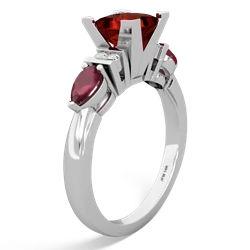 Garnet 6Mm Princess Eternal Embrace Engagement 14K White Gold ring C2002