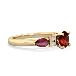 Garnet 6Mm Round Eternal Embrace Engagement 14K Yellow Gold ring R2005