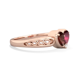 Garnet Filligree 'One Heart' 14K Rose Gold ring R5070