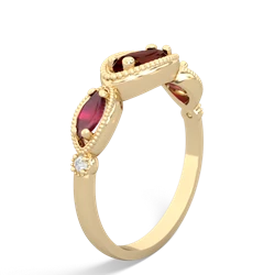 Garnet Milgrain Marquise 14K Yellow Gold ring R5700