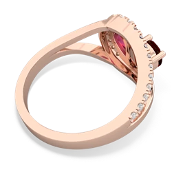 Garnet Nestled Heart Keepsake 14K Rose Gold ring R5650