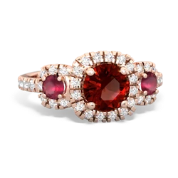 Garnet Regal Halo 14K Rose Gold ring R5350