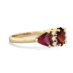 Garnet Antique Style Three Stone 14K Yellow Gold ring R2186