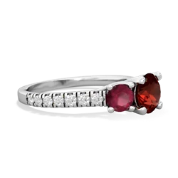 Garnet Pave Trellis 14K White Gold ring R5500