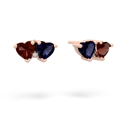 Garnet Sweethearts 14K Rose Gold earrings E5260