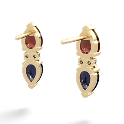 Garnet Bowtie Drop 14K Yellow Gold earrings E0865