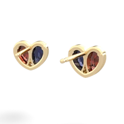 Garnet 'Our Heart' 14K Yellow Gold earrings E5072