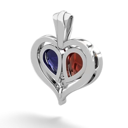 Garnet Two Become One 14K White Gold pendant P5330