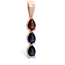 Garnet Dew Drops 14K Rose Gold pendant P2251