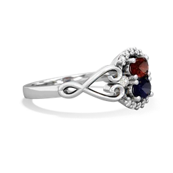 Garnet Love Nest 14K White Gold ring R5860