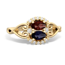 Garnet Love Nest 14K Yellow Gold ring R5860