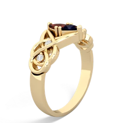 Garnet Keepsake Celtic Knot 14K Yellow Gold ring R5300