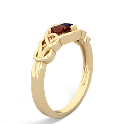 Garnet Celtic Love Knot 14K Yellow Gold ring R5420