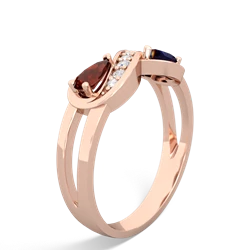 Garnet Diamond Infinity 14K Rose Gold ring R5390