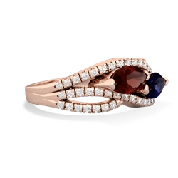 Garnet Diamond Rivers 14K Rose Gold ring R3070