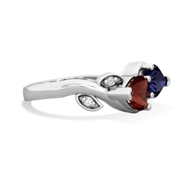 Garnet Floral Elegance 14K White Gold ring R5790