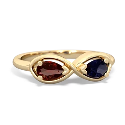 Garnet Infinity 14K Yellow Gold ring R5050