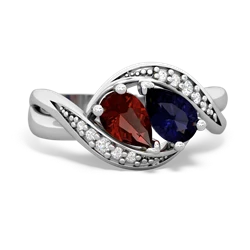 Garnet Summer Winds 14K White Gold ring R5342