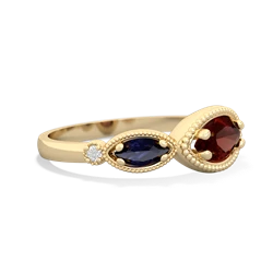 Garnet Milgrain Marquise 14K Yellow Gold ring R5700