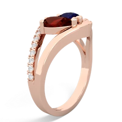 Garnet Nestled Heart Keepsake 14K Rose Gold ring R5650