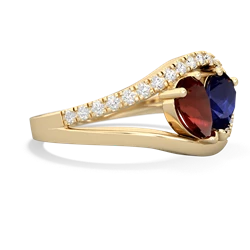 Garnet Nestled Heart Keepsake 14K Yellow Gold ring R5650