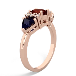 Garnet Antique Style Three Stone 14K Rose Gold ring R2186