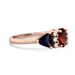 Garnet Antique Style Three Stone 14K Rose Gold ring R2186