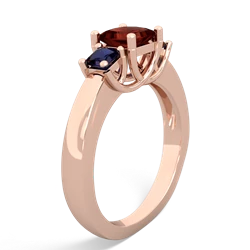 Garnet Three Stone Trellis 14K Rose Gold ring R4015