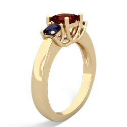 Garnet Three Stone Trellis 14K Yellow Gold ring R4015