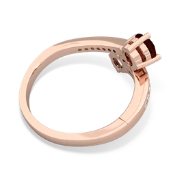 Garnet Channel Set Two Stone 14K Rose Gold ring R5303