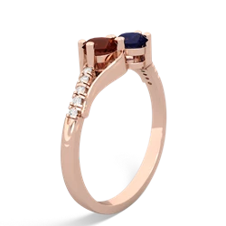 Garnet Infinity Pave Two Stone 14K Rose Gold ring R5285