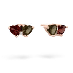 Garnet Sweethearts 14K Rose Gold earrings E5260