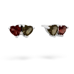 Garnet Sweethearts 14K White Gold earrings E5260