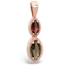 Garnet Antique-Style Halo 14K Rose Gold pendant P5700