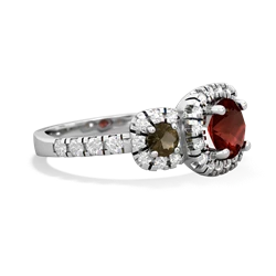 Garnet Regal Halo 14K White Gold ring R5350