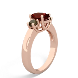 Garnet Three Stone Oval Trellis 14K Rose Gold ring R4024