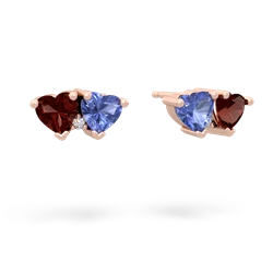 Garnet Sweethearts 14K Rose Gold earrings E5260