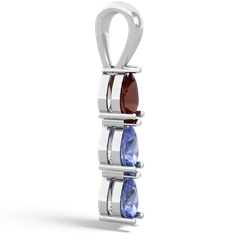 Garnet Dew Drops 14K White Gold pendant P2251