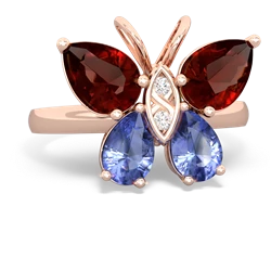 Garnet Butterfly 14K Rose Gold ring R2215