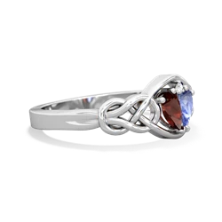 Garnet Celtic Love Knot 14K White Gold ring R5420