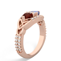 Garnet Sparkling Celtic Knot 14K Rose Gold ring R2645