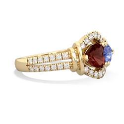 Garnet Art-Deco Keepsake 14K Yellow Gold ring R5630