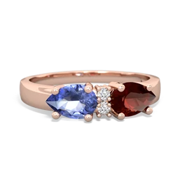 Garnet Pear Bowtie 14K Rose Gold ring R0865