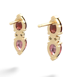Garnet Bowtie Drop 14K Yellow Gold earrings E0865