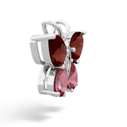 Garnet Butterfly 14K White Gold pendant P2215