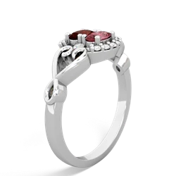 Garnet Love Nest 14K White Gold ring R5860