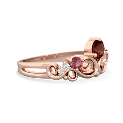 Garnet Crown Keepsake 14K Rose Gold ring R5740