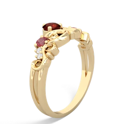 Garnet Crown Keepsake 14K Yellow Gold ring R5740