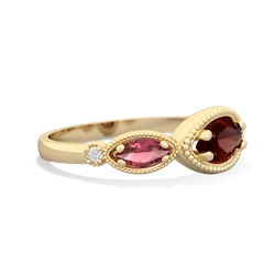 Garnet Milgrain Marquise 14K Yellow Gold ring R5700