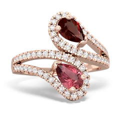 Garnet Diamond Dazzler 14K Rose Gold ring R3000